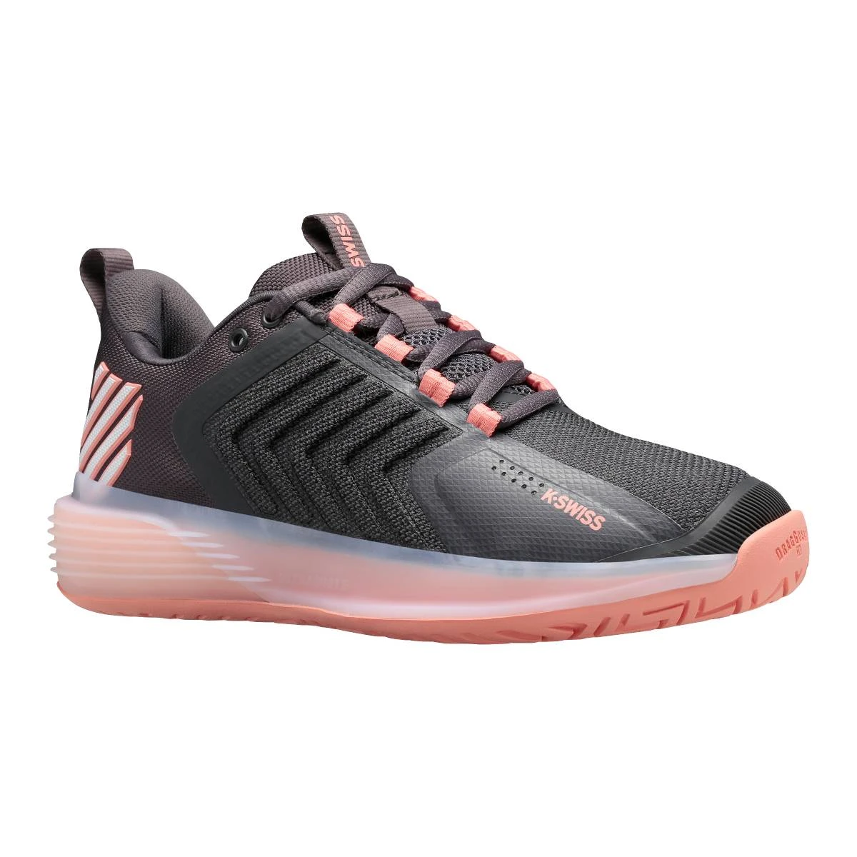 K-Swiss Ultrashot 3 Women's Tennis Shoe (Asphalt/Peach/White) 5 K-Swiss Ultrashot 3 Women's Tennis Shoe (Asphalt/Peach/White) - Image 5