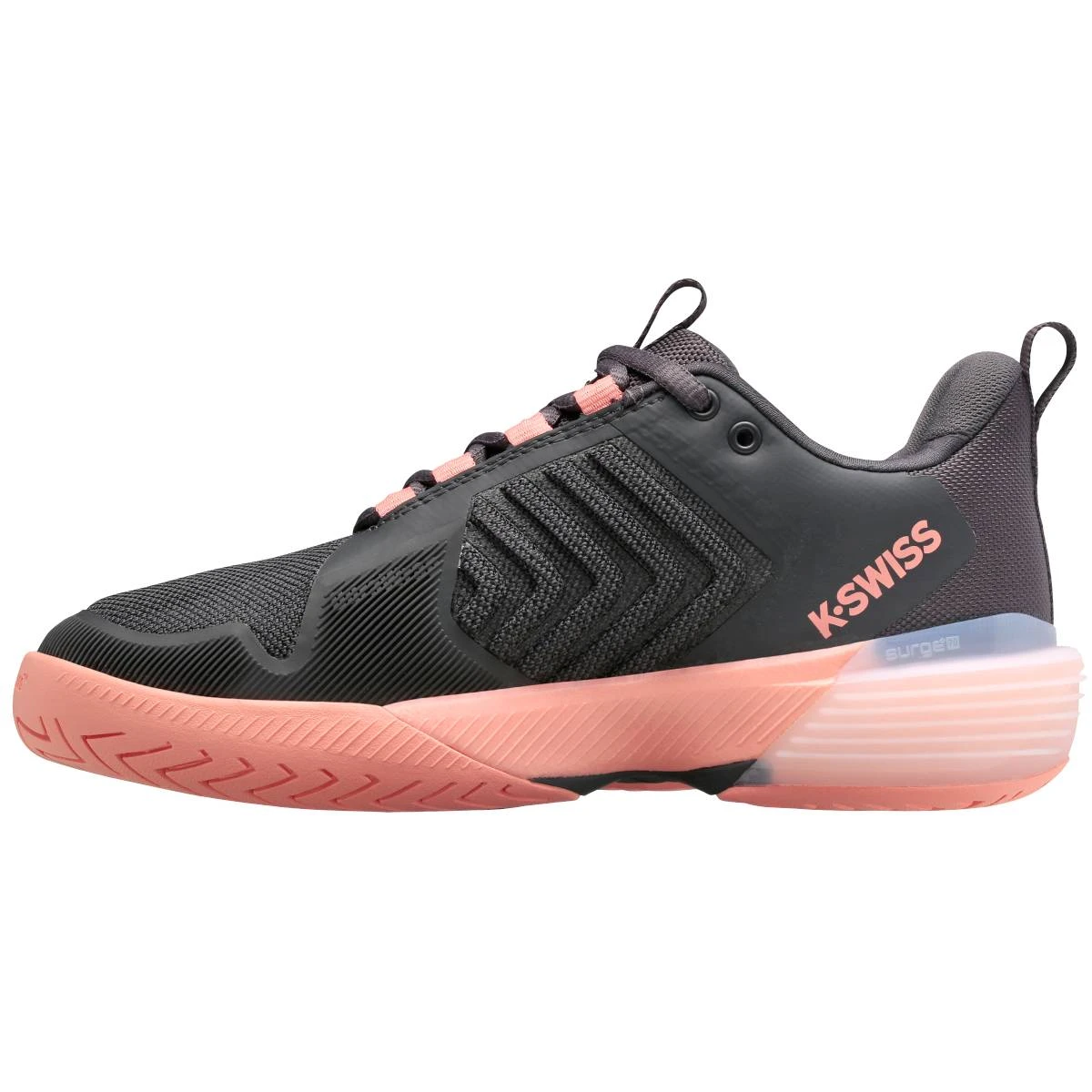 K-Swiss Ultrashot 3 Women's Tennis Shoe (Asphalt/Peach/White) 3 K-Swiss Ultrashot 3 Women's Tennis Shoe (Asphalt/Peach/White) - Image 3