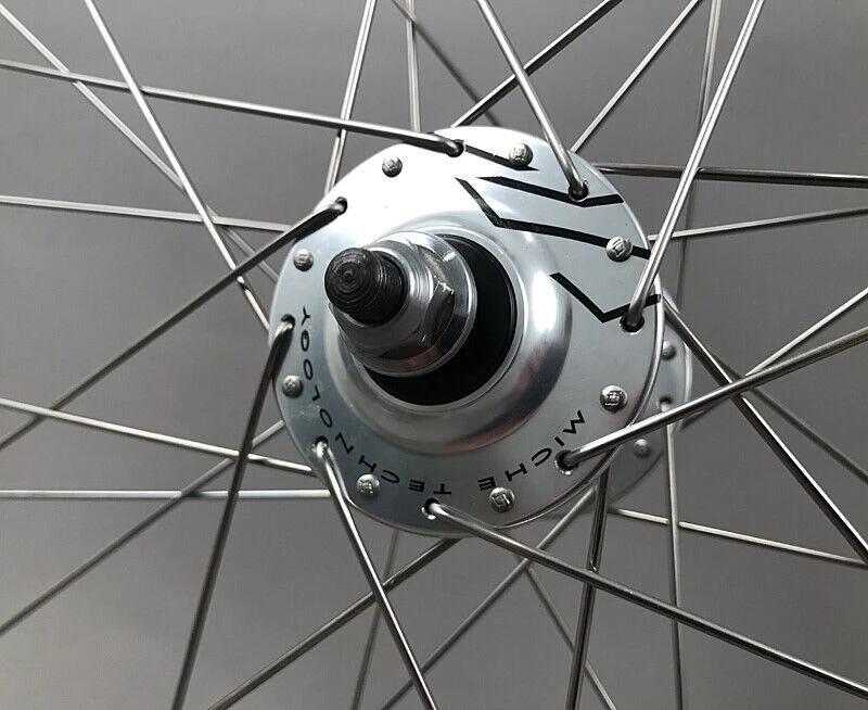 Velocity A23 Silver Rims Miche Pista Hubs Single Speed Track Bike Wheelset Fx/fx 2 Velocity A23 Silver Rims Miche Pista Hubs Single Speed Track Bike Wheelset Fx/fx - Image 2