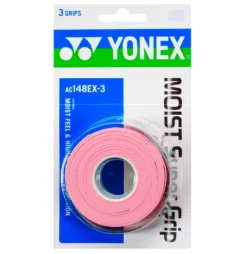 Yonex Moist Super Grip Overgrip 3 Pack (Pink) 5 Yonex Moist Super Grip Overgrip 3 Pack (Pink) -Sports Gear Store AC148PKMoistSuperPink