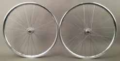 H Plus Son Archetype Polished SILVER 32h Fixed Gear Track Bike Wheelset