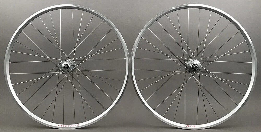 Velocity A23 Silver Rims Miche Pista Hubs Single Speed Track Bike Wheelset Fx/fx 1 Velocity A23 Silver Rims Miche Pista Hubs Single Speed Track Bike Wheelset Fx/fx