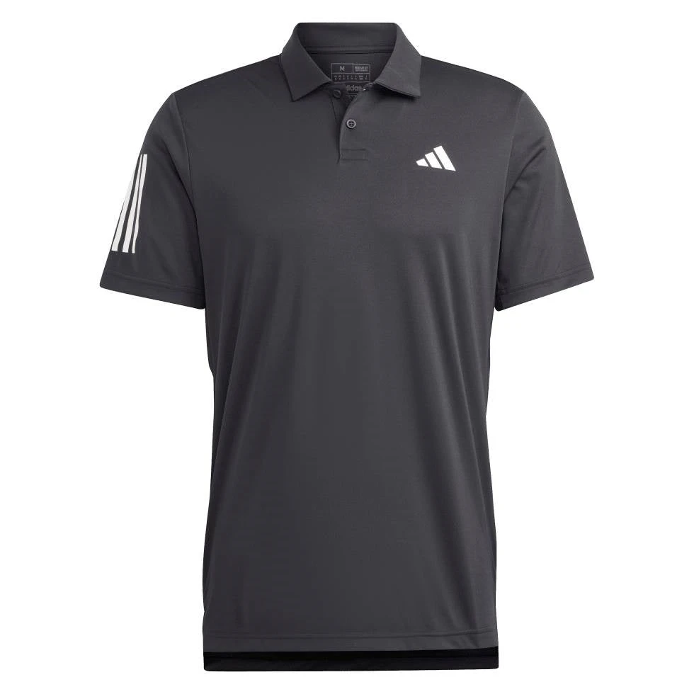Adidas Men's 3 Stripe Club Polo (Black) 4 Adidas Men's 3 Stripe Club Polo (Black) - Image 4