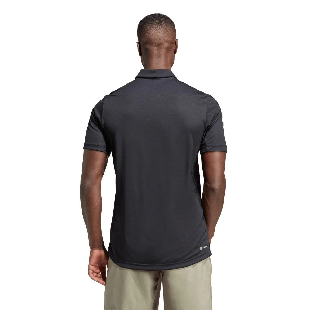 Adidas Men's 3 Stripe Club Polo (Black) 2 Adidas Men's 3 Stripe Club Polo (Black) - Image 2