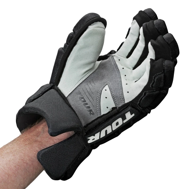Tour Code 3 Hockey Gloves Black/White 4 Tour Code 3 Hockey Gloves Black/White - Image 4