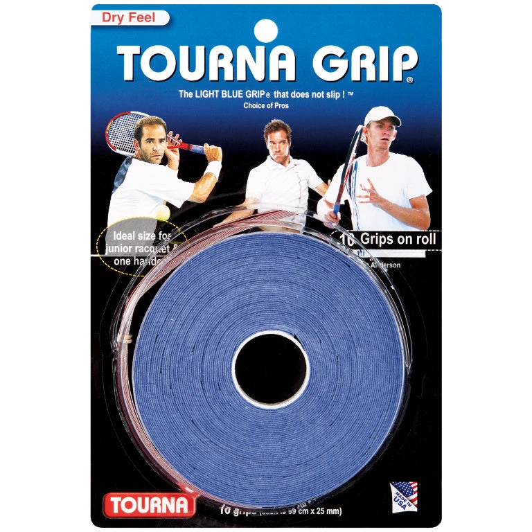 Tourna Grip Original Overgrips XL 10 Pack (Blue) 1 Tourna Grip Original Overgrips XL 10 Pack (Blue)