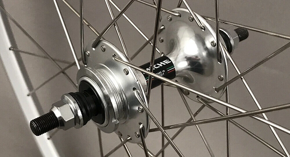 Velocity A23 Silver Rims Miche Pista Hubs Single Speed Track Bike Wheelset Fx/fx 4 Velocity A23 Silver Rims Miche Pista Hubs Single Speed Track Bike Wheelset Fx/fx - Image 4