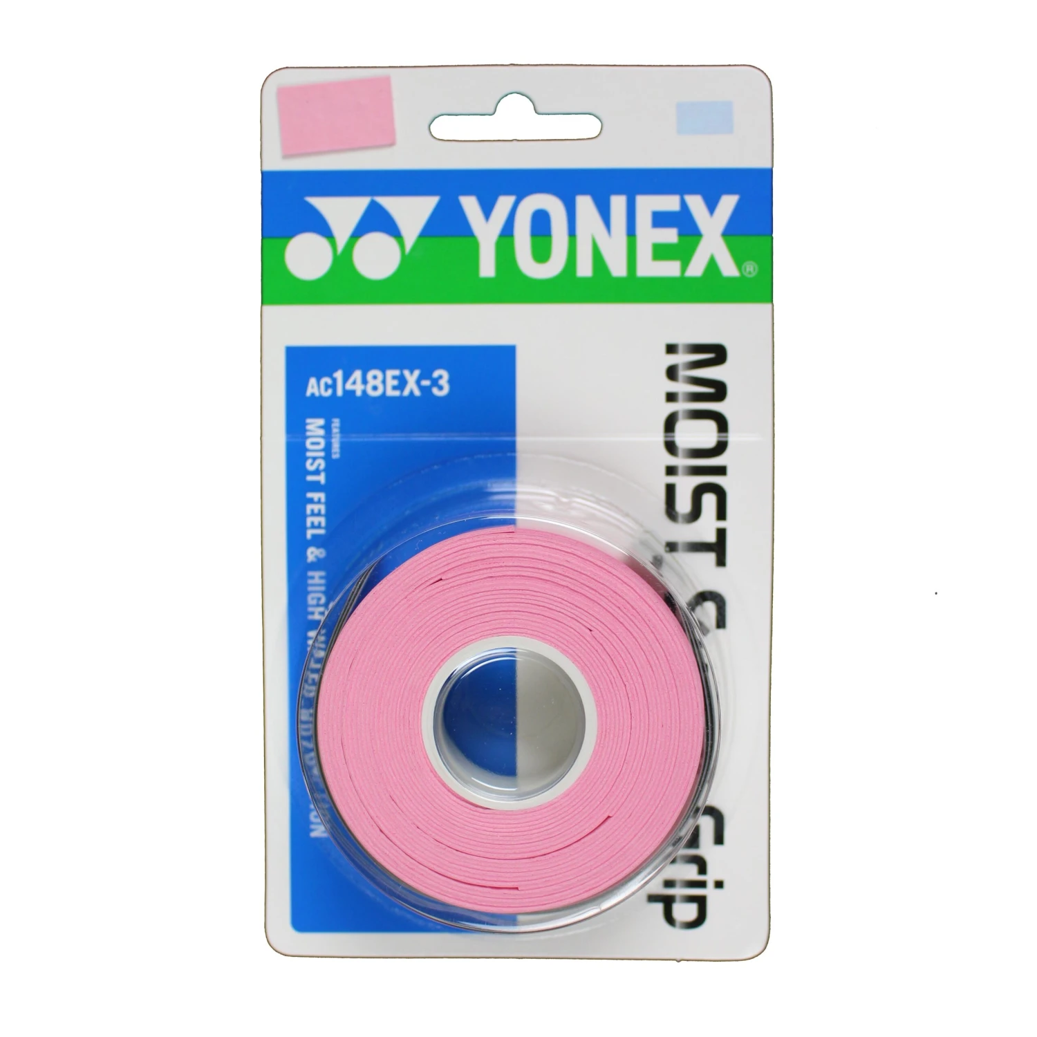 Yonex Moist Super Grip Overgrip 3 Pack (Pink) 1 Yonex Moist Super Grip Overgrip 3 Pack (Pink)