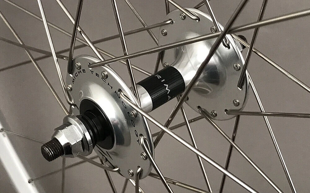 Velocity A23 Silver Rims Miche Pista Hubs Single Speed Track Bike Wheelset Fx/fx 3 Velocity A23 Silver Rims Miche Pista Hubs Single Speed Track Bike Wheelset Fx/fx - Image 3