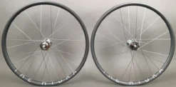 H Plus Son H + Plus Son Hydra Grey Rims Track Fixed Gear Bike Wheelset 28h Phil Wood Hubs